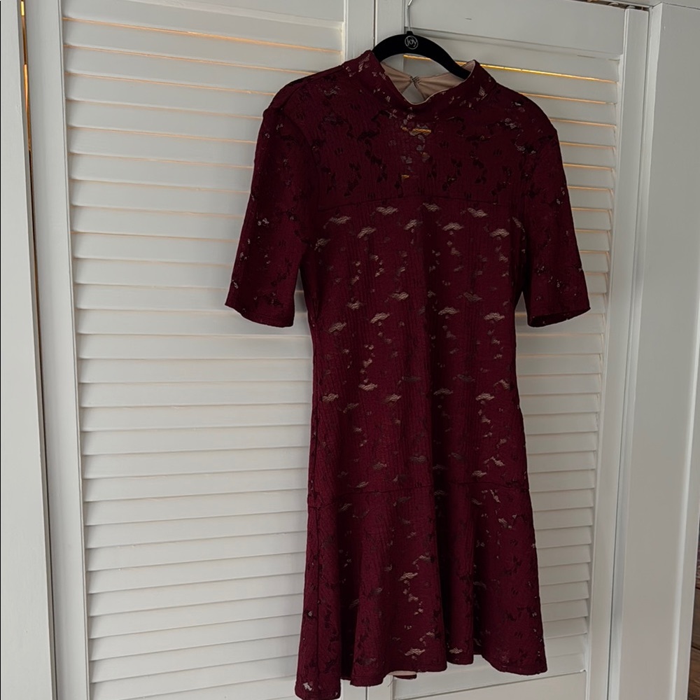Elegant Burgundy Lace Dress